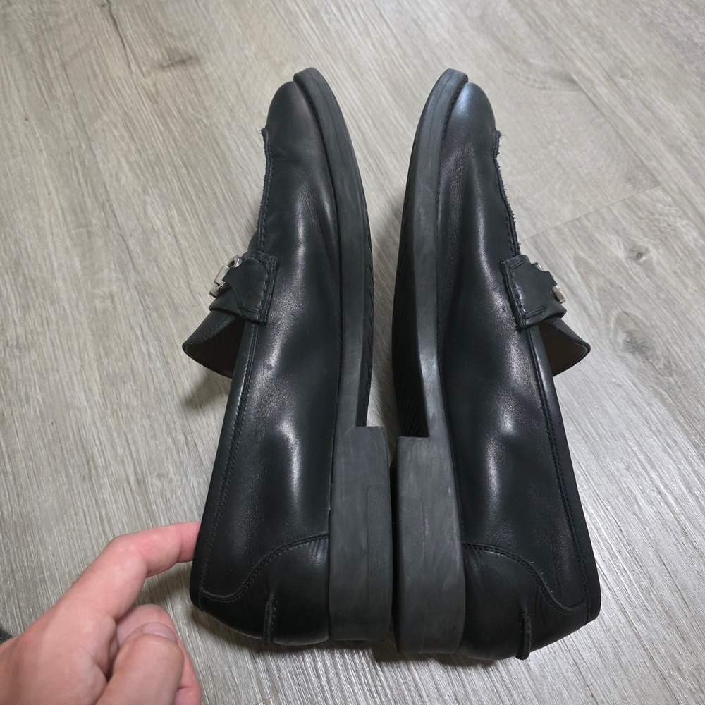 Salvatore Ferragamo Mens 11.5 2E Black Leather Gancini Bit Loafers Made in Italy - Picture 7 of 11